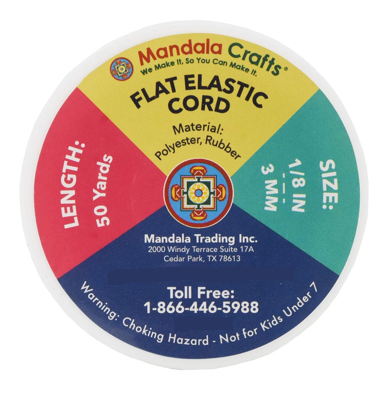 Mandala Crafts 3mm 50 Yds Roll of White Elastic Bands for Sewing - 1/8 Flat Elastics Cord - 1 8 Inch Braided Stretch Straps for Crafting - Image 3